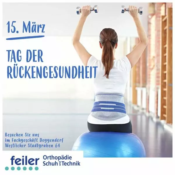 alt "Tag der Rückengesundheit Frau mit Bandage"